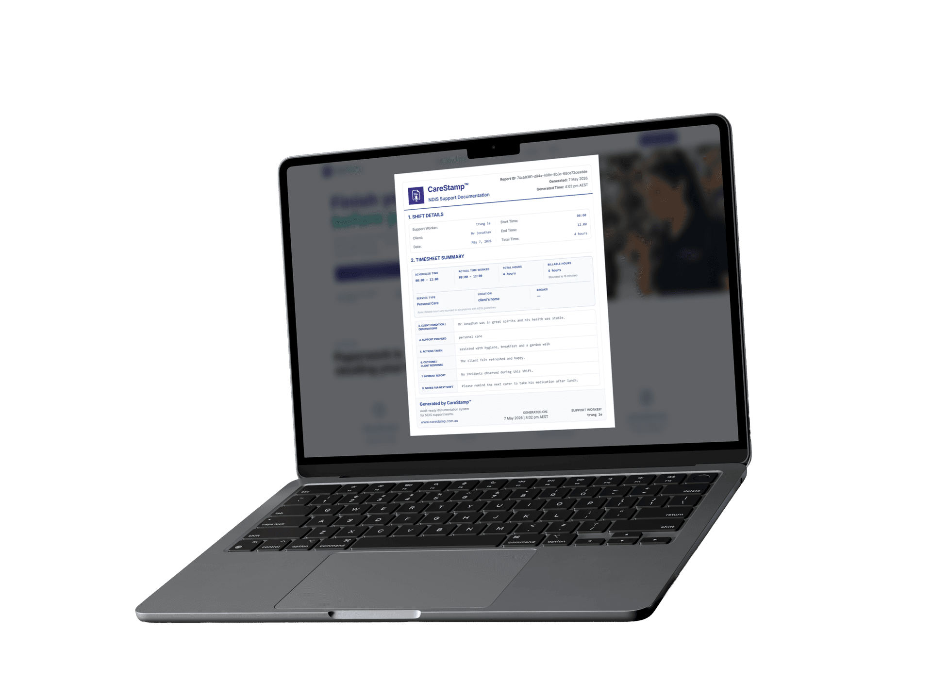 CareStamp provider dashboard